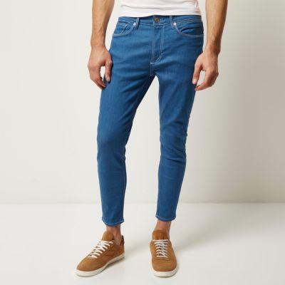 Mid blue Sid skinny stretch cropped jeans